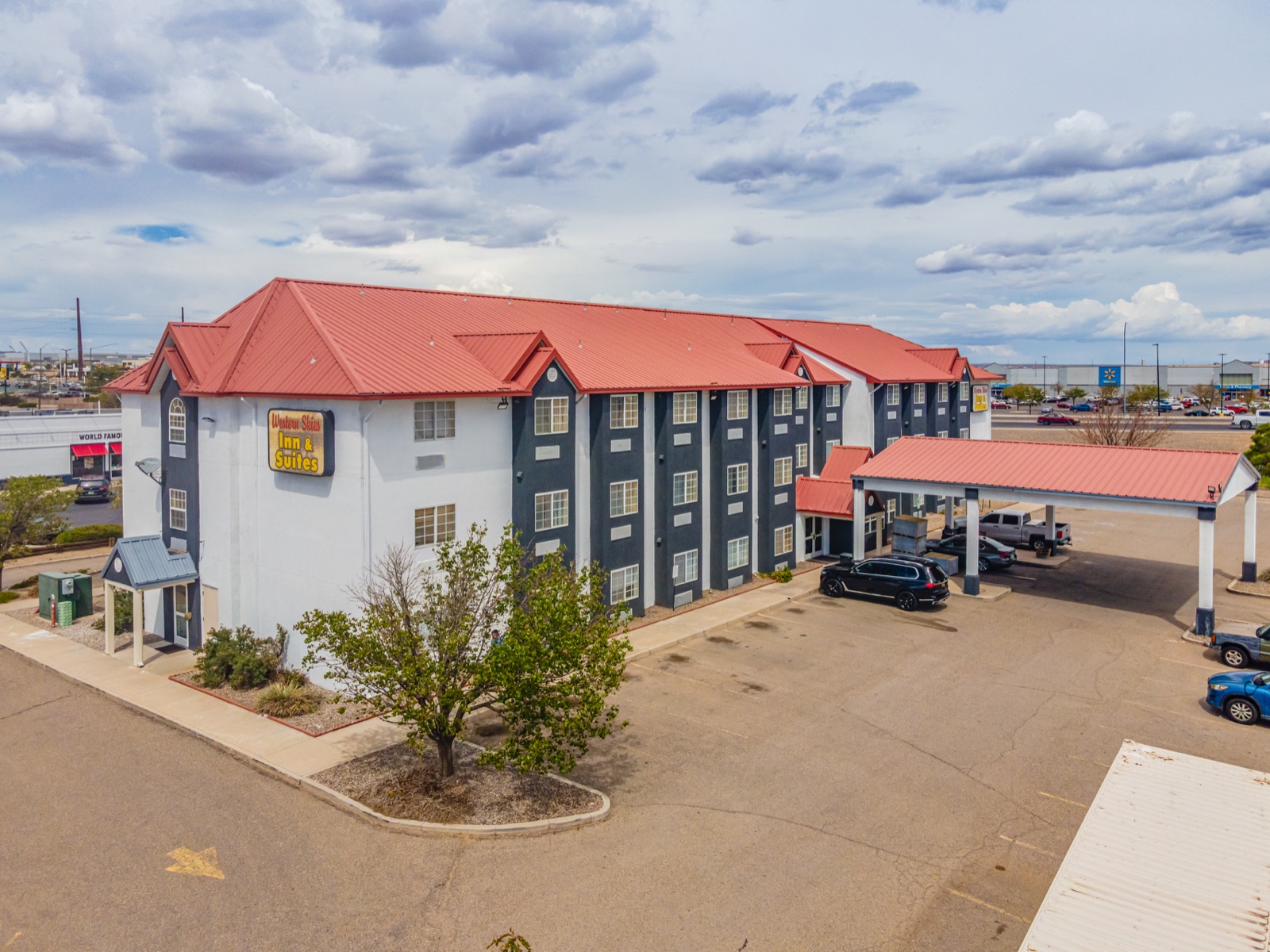 Aerial view of Western Skies Inn & Suites